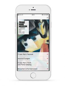 Screenshot der Museums-App des Franz Marc Museums